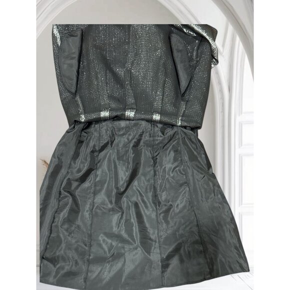 NEW Nine West Womens Plus Sz 18 Metallic Black Textured Sleeveless Party Dress - Picture 4 of 9